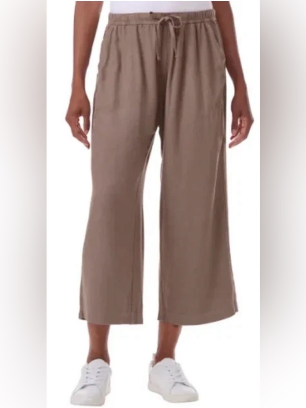 Splendid Ladies' Wide Leg Crop Pant, Light Brown, XXL NEW